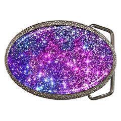 Purple Violet Glitter Galaxy Nebula Space Pattern Belt Buckles