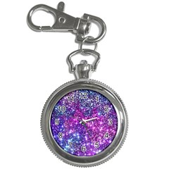 Purple Violet Glitter Galaxy Nebula Space Pattern Key Chain Watches