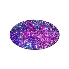 Purple Violet Glitter Galaxy Nebula Space Pattern Sticker (Oval)