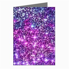 Purple Violet Glitter Galaxy Nebula Space Pattern Greeting Cards (pkg Of 8) by Perong