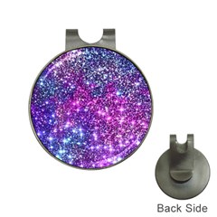 Purple Violet Glitter Galaxy Nebula Space Pattern Hat Clips With Golf Markers by Perong