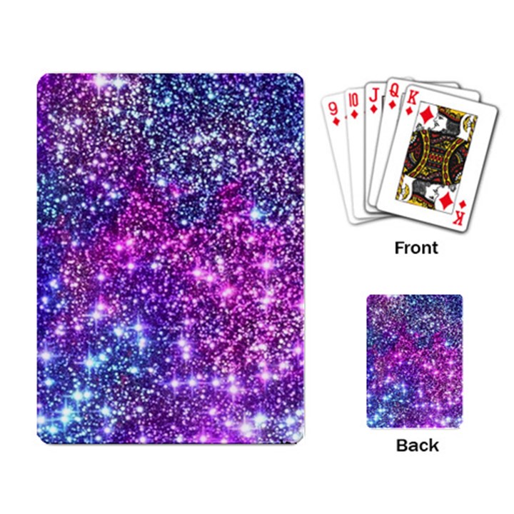 Purple Violet Glitter Galaxy Nebula Space Pattern Playing Cards Single Design (Rectangle)