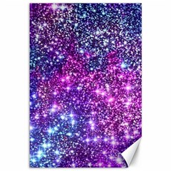 Purple Violet Glitter Galaxy Nebula Space Pattern Canvas 12  x 18 