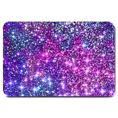 Purple Violet Glitter Galaxy Nebula Space Pattern Large Doormat by Perong