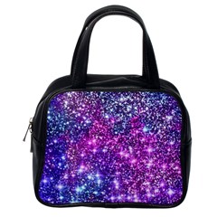 Purple Violet Glitter Galaxy Nebula Space Pattern Classic Handbag (one Side) by Perong