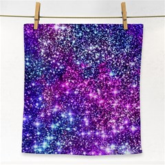 Purple Violet Glitter Galaxy Nebula Space Pattern Face Towel by Perong