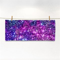 Purple Violet Glitter Galaxy Nebula Space Pattern Hand Towel