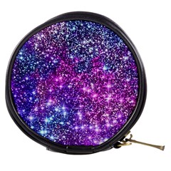 Purple Violet Glitter Galaxy Nebula Space Pattern Mini Makeup Bag