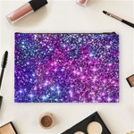 Purple Violet Glitter Galaxy Nebula Space Pattern Cosmetic Bag (Large) Back