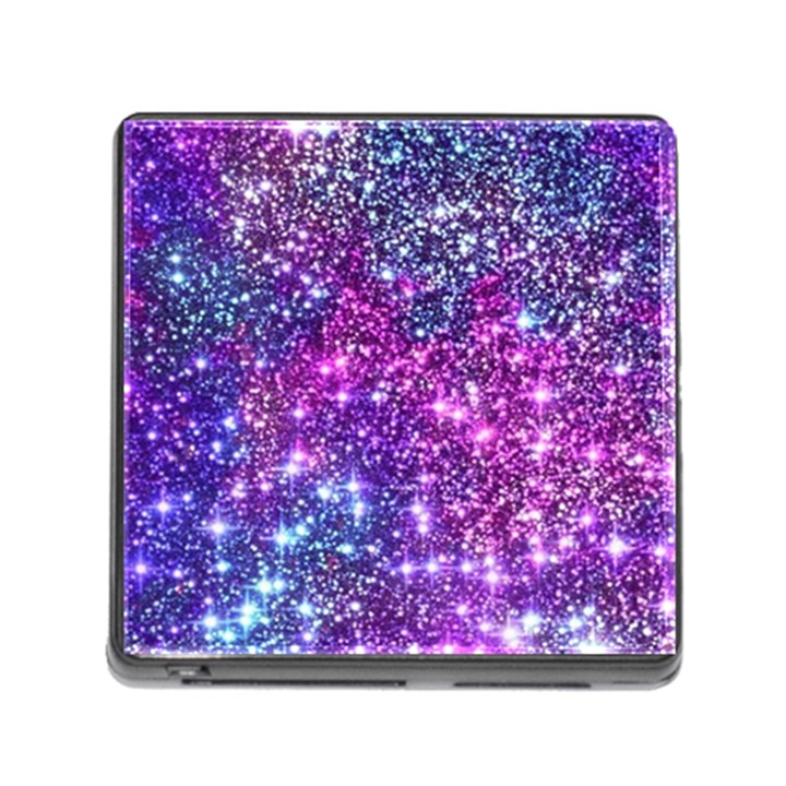 Purple Violet Glitter Galaxy Nebula Space Pattern Memory Card Reader (Square 5 Slot)