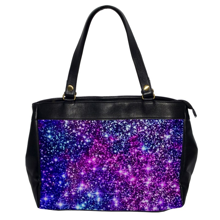 Purple Violet Glitter Galaxy Nebula Space Pattern Oversize Office Handbag