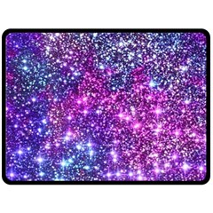 Purple Violet Glitter Galaxy Nebula Space Pattern Fleece Blanket (Large)