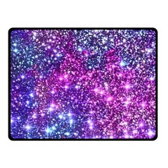 Purple Violet Glitter Galaxy Nebula Space Pattern Fleece Blanket (Small)