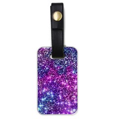 Purple Violet Glitter Galaxy Nebula Space Pattern Luggage Tag (one side)