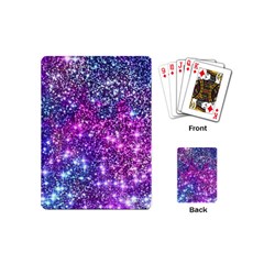 Purple Violet Glitter Galaxy Nebula Space Pattern Playing Cards Single Design (mini)