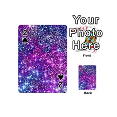 Purple Violet Glitter Galaxy Nebula Space Pattern Playing Cards 54 Designs (mini) by Perong