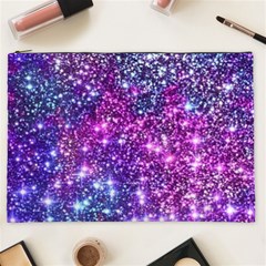 Purple Violet Glitter Galaxy Nebula Space Pattern Cosmetic Bag (XXL)