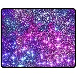 Purple Violet Glitter Galaxy Nebula Space Pattern Two Sides Fleece Blanket (Medium) 58.8 x47.4  Blanket Back