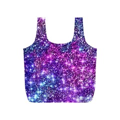 Purple Violet Glitter Galaxy Nebula Space Pattern Full Print Recycle Bag (S)