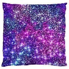 Purple Violet Glitter Galaxy Nebula Space Pattern Standard Premium Plush Fleece Cushion Case (Two Sides)