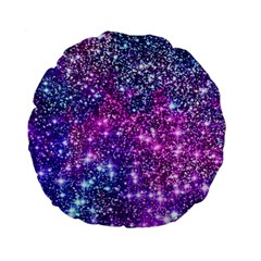 Purple Violet Glitter Galaxy Nebula Space Pattern Standard 15  Premium Flano Round Cushions