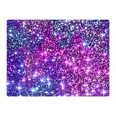 Purple Violet Glitter Galaxy Nebula Space Pattern Two Sides Premium Plush Fleece Blanket (Mini)