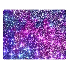 Purple Violet Glitter Galaxy Nebula Space Pattern Two Sides Premium Plush Fleece Blanket (large) by Perong