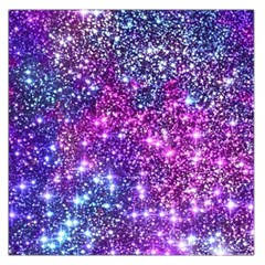 Purple Violet Glitter Galaxy Nebula Space Pattern Square Satin Scarf (36  X 36 ) by Perong