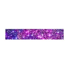 Purple Violet Glitter Galaxy Nebula Space Pattern Premium Plush Fleece Scarf (mini) by Perong