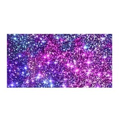 Purple Violet Glitter Galaxy Nebula Space Pattern Satin Wrap 35  X 70  by Perong