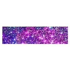 Purple Violet Glitter Galaxy Nebula Space Pattern Oblong Satin Scarf (16  X 60 ) by Perong