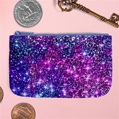 Purple Violet Glitter Galaxy Nebula Space Pattern Large Coin Purse by Perong