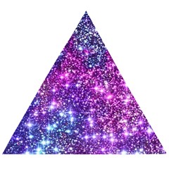 Purple Violet Glitter Galaxy Nebula Space Pattern Wooden Puzzle Triangle by Perong