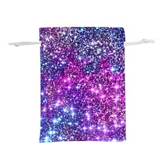 Purple Violet Glitter Galaxy Nebula Space Pattern Lightweight Drawstring Pouch (S)