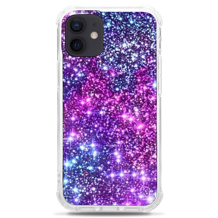 Purple Violet Glitter Galaxy Nebula Space Pattern iPhone 12 mini TPU UV Print Case	