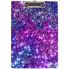 Purple Violet Glitter Galaxy Nebula Space Pattern A4 Acrylic Clipboard