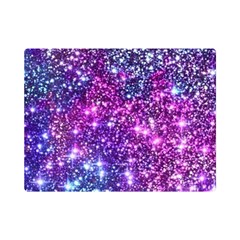 Purple Violet Glitter Galaxy Nebula Space Pattern Premium Plush Fleece Blanket (Mini)