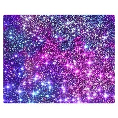 Purple Violet Glitter Galaxy Nebula Space Pattern Premium Plush Fleece Blanket (medium)