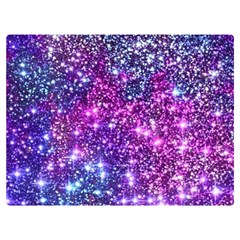 Purple Violet Glitter Galaxy Nebula Space Pattern Two Sides Premium Plush Fleece Blanket (Baby Size)