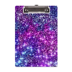 Purple Violet Glitter Galaxy Nebula Space Pattern A5 Acrylic Clipboard by Perong