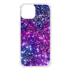 Purple Violet Glitter Galaxy Nebula Space Pattern Iphone 14 Tpu Uv Print Case by Perong