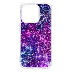 Purple Violet Glitter Galaxy Nebula Space Pattern Iphone 14 Pro Tpu Uv Print Case by Perong