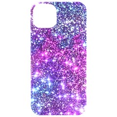 Purple Violet Glitter Galaxy Nebula Space Pattern Iphone 15 Pro Black Uv Print Pc Hardshell Case by Perong