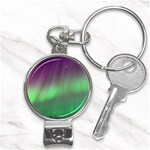 Northern Lights Green Aurora Borealis Nail Clippers Key Chain Front