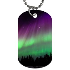 Northern Lights Green Aurora Borealis Dog Tag (two Sides) by Perong