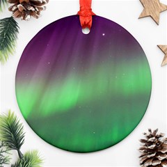 Northern Lights Green Aurora Borealis Round Ornament (two Sides)