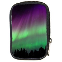 Northern Lights Green Aurora Borealis Compact Camera Leather Case by Perong