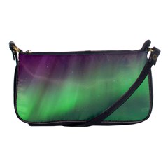 Northern Lights Green Aurora Borealis Shoulder Clutch Bag by Perong