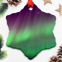 Northern Lights Green Aurora Borealis Snowflake Ornament (two Sides)