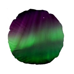 Northern Lights Green Aurora Borealis Standard 15  Premium Flano Round Cushions by Perong